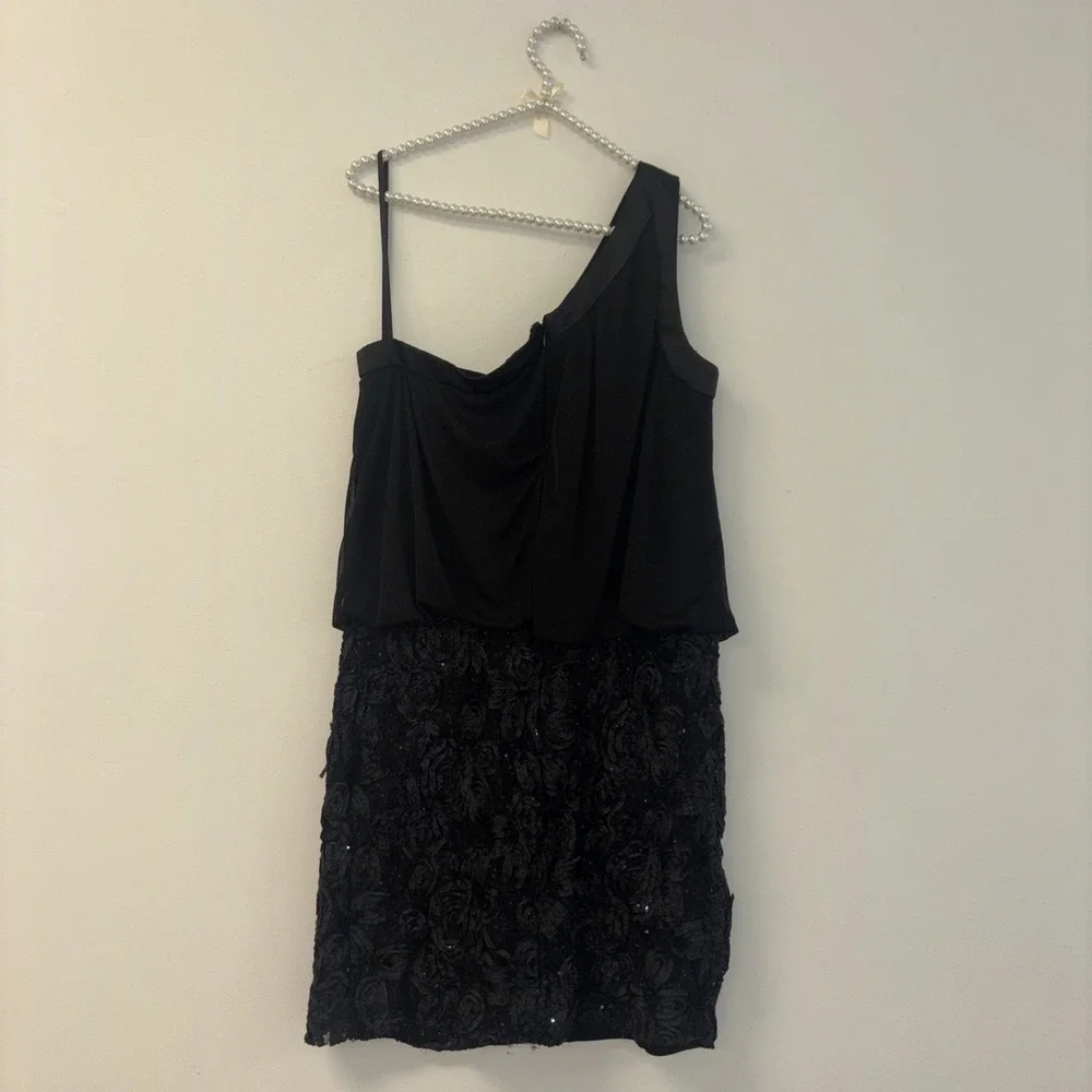 Black Dress Sz 14 Little Black Dress Whimsigoth Cupcake Dress Embroidered Sequin
